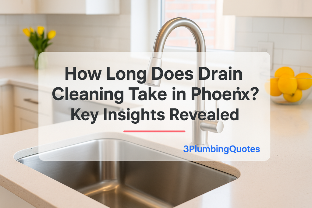 Bold text design: 'How to Choose the Right Plumbing Service for Your Home' over a modern kitchen background. 3PlumbingQuotes.