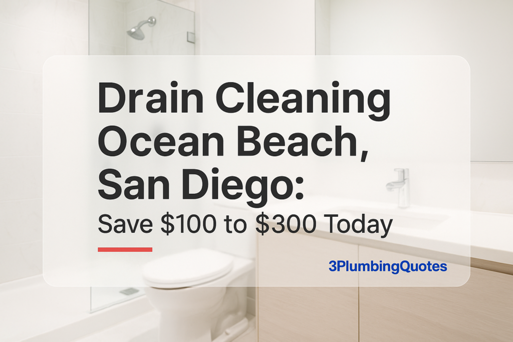 Bright blog image with bold title on plumbing. Tips for hiring the right plumber by 3PlumbingQuotes.