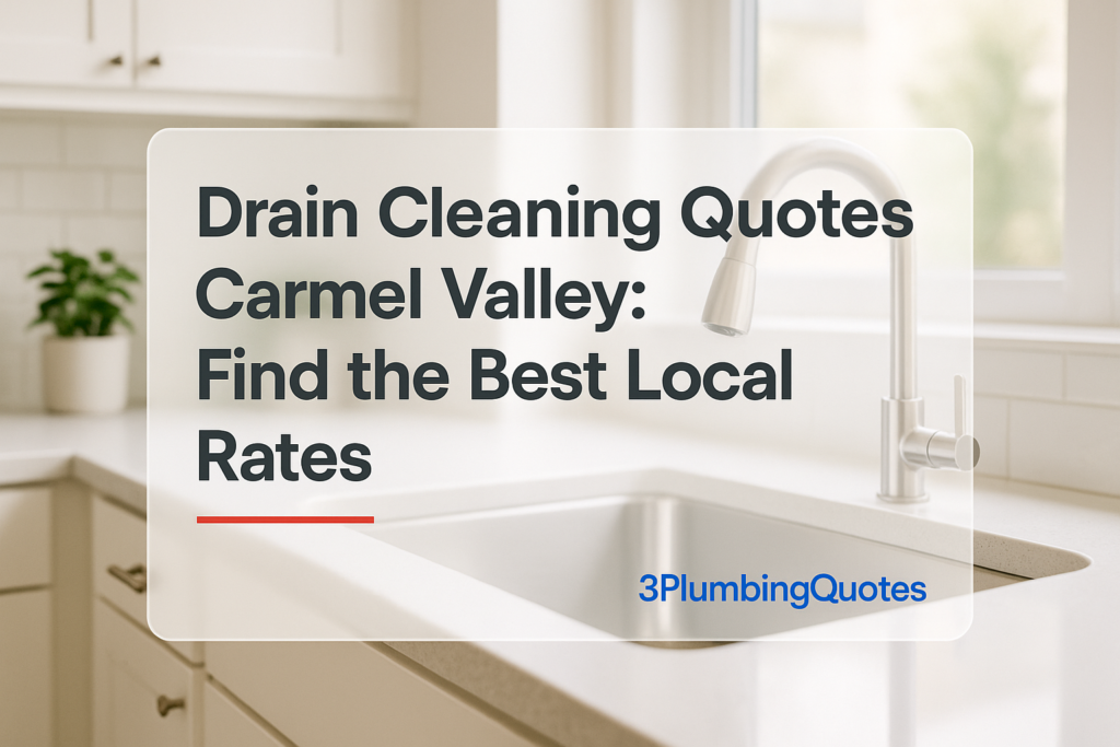 Bold title 'How to Choose the Right Plumbing Service for Your Home' designed for 3PlumbingQuotes, modern typography layout.