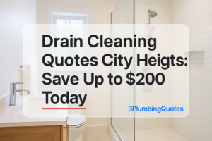 Featured blog image with bold typography on a clean bathroom background for 3PlumbingQuotes.