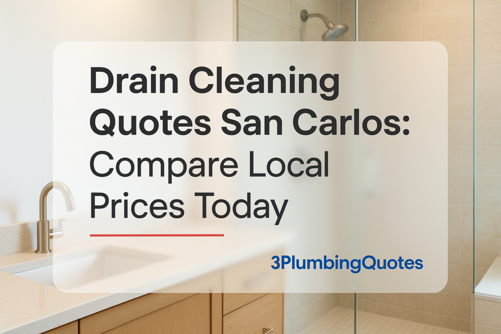 Blog image featuring bold text 'Your Ultimate Guide to Plumbing Maintenance' over a bright bathroom background. 3PlumbingQuotes.