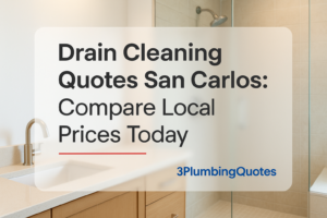 Blog image featuring bold text 'Your Ultimate Guide to Plumbing Maintenance' over a bright bathroom background. 3PlumbingQuotes.