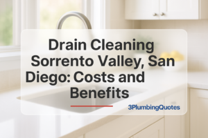 Bold text reading 'The Complete Guide to Choosing the Right Plumber' on a clean kitchen background by 3PlumbingQuotes.