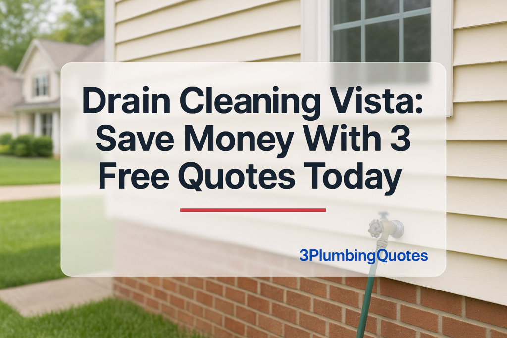 Typography design features bold text with expert plumbing tips for homeowners. Created by 3PlumbingQuotes.