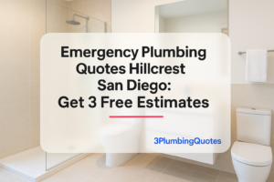 Bold text design for 'The Ultimate Guide to Plumbing Maintenance: Tips for Homeowners' featuring 3PlumbingQuotes branding.
