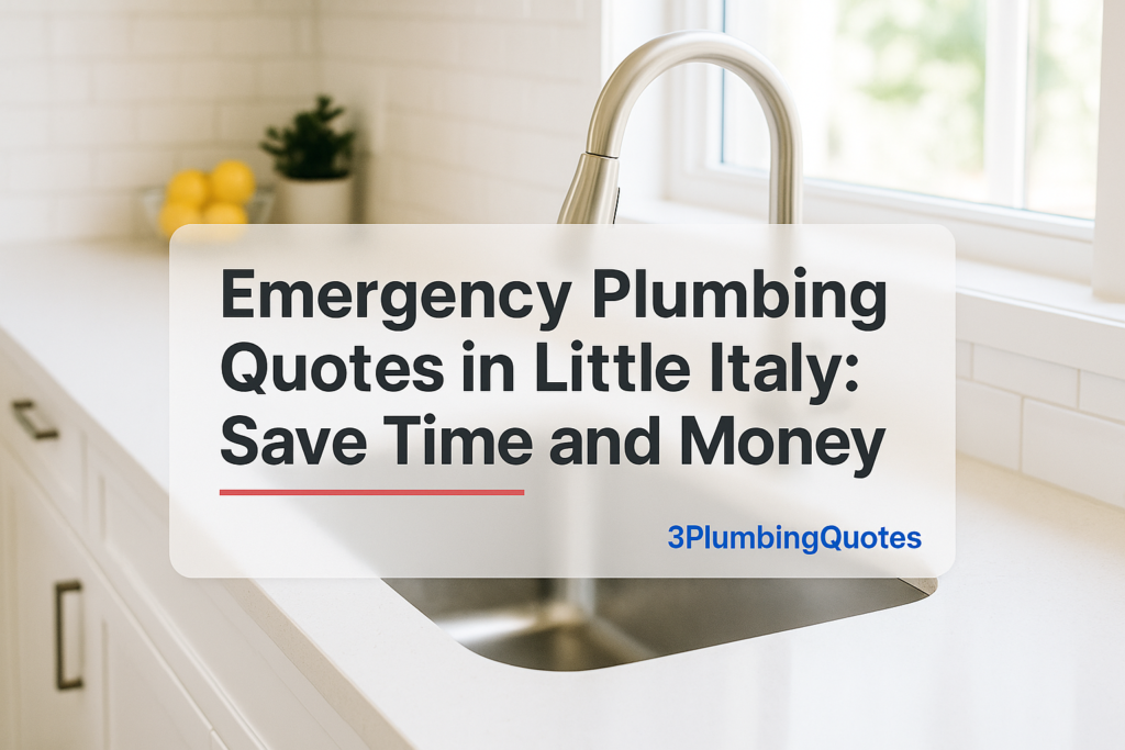 Bold text reads 'Essential Plumbing Maintenance Tips for Homeowners'. Clean design by 3PlumbingQuotes with modern kitchen background.