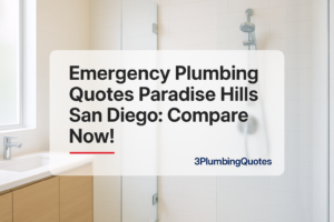 Bold typography design for 'The Essential Guide to Plumbing Maintenance for Homeowners', featuring 3PlumbingQuotes branding.