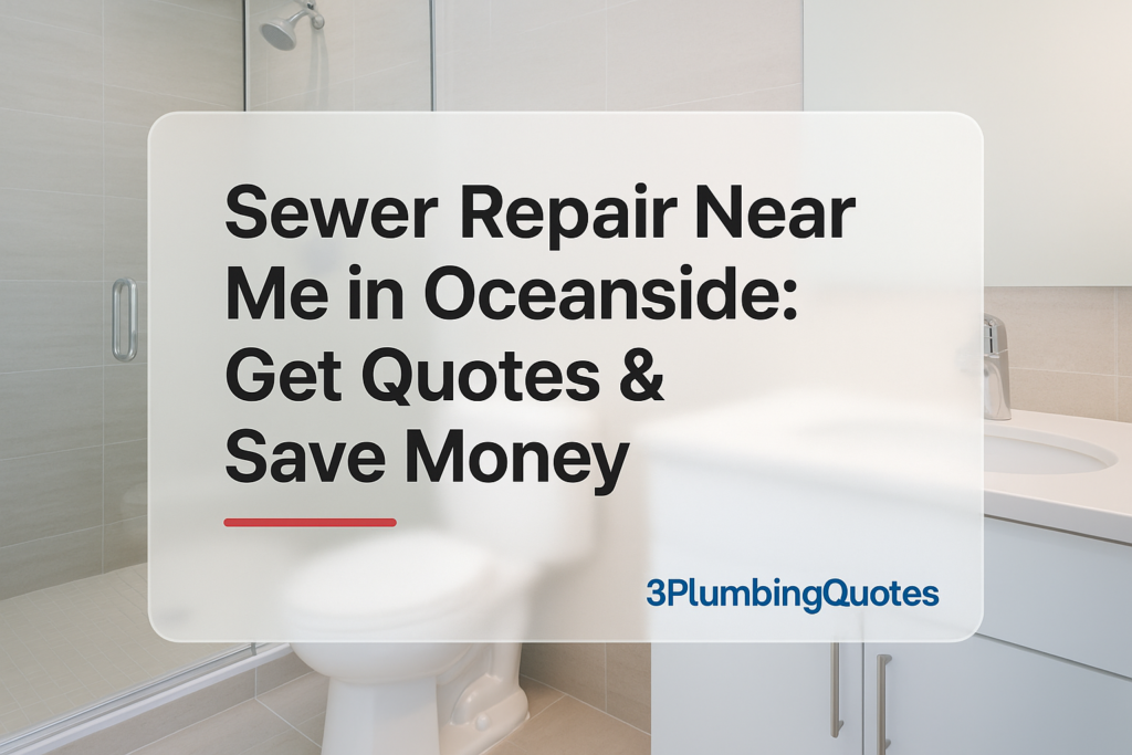 Modern bathroom scene with bold text ‘How to Choose the Right Plumbing Fixtures for Your Home’. 3PlumbingQuotes.