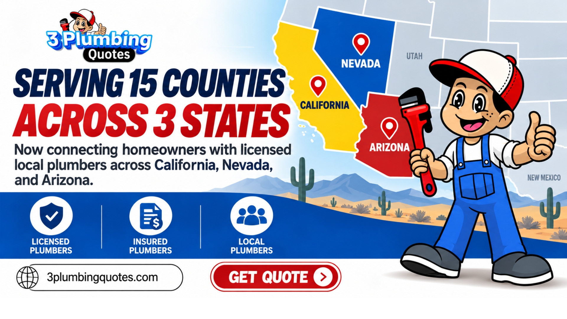 Plumbing service across three states