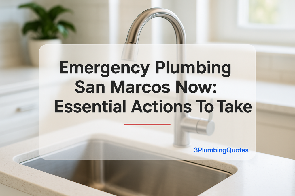 Title reads 'The Ultimate Guide to Plumbing Maintenance for Homeowners' with branding for 3PlumbingQuotes in modern typography.