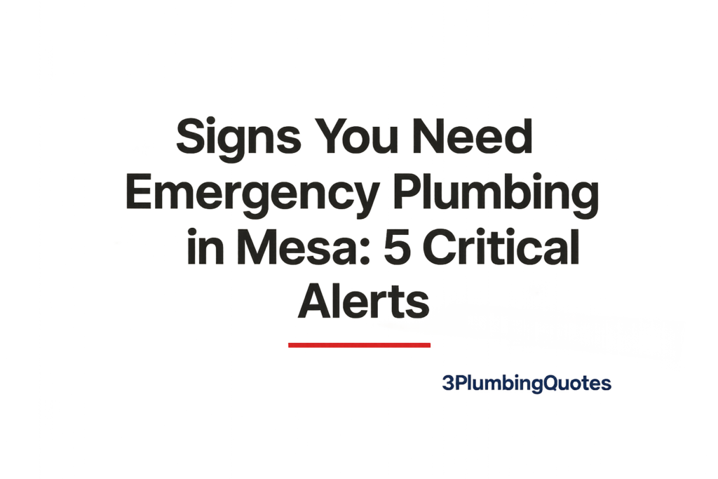 Bold typography design featuring plumbing maintenance tips for homeowners by 3PlumbingQuotes, presented on a bathroom background.