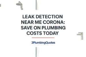 Bright bathroom image featuring bold text for blog title about plumbing issues. By 3PlumbingQuotes.