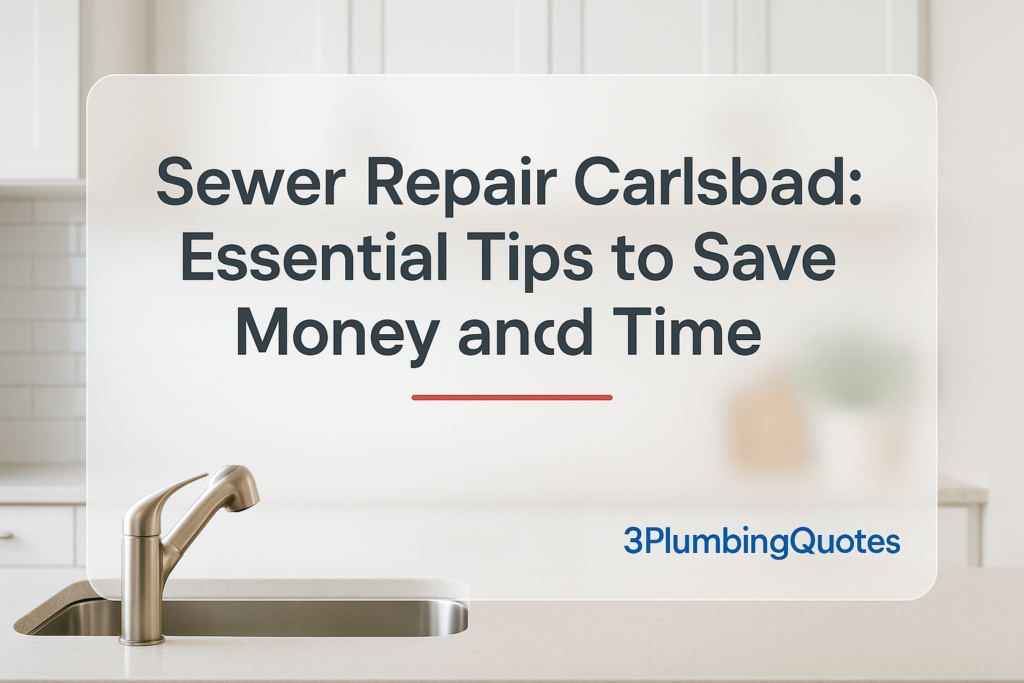 Bold title 'How to Prevent Plumbing Issues Before They Happen' over a kitchen scene, showcasing 3PlumbingQuotes.