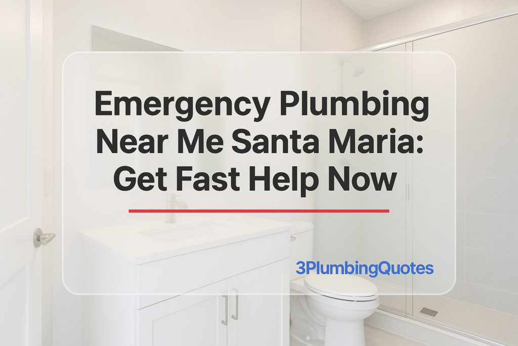 Typography design featuring 'Choosing the Right Plumbing Fixtures for Your Home' title by 3PlumbingQuotes in modern style.