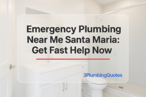 Typography design featuring 'Choosing the Right Plumbing Fixtures for Your Home' title by 3PlumbingQuotes in modern style.