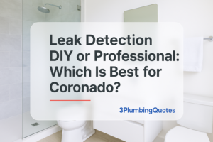 Blog headline on a bright laundry room background, promoting plumbing tips by 3PlumbingQuotes.