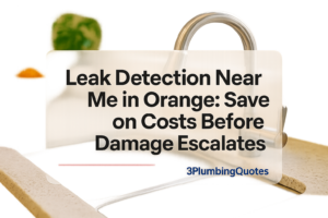 Clean typography design displays the blog title about local plumbers, with branding from 3PlumbingQuotes.
