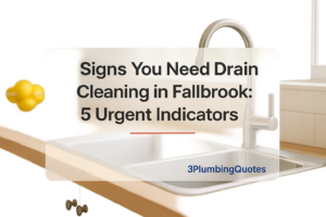 The blog title features bold modern typography over a bright kitchen scene, highlighting smart plumbing solutions by 3PlumbingQuotes.